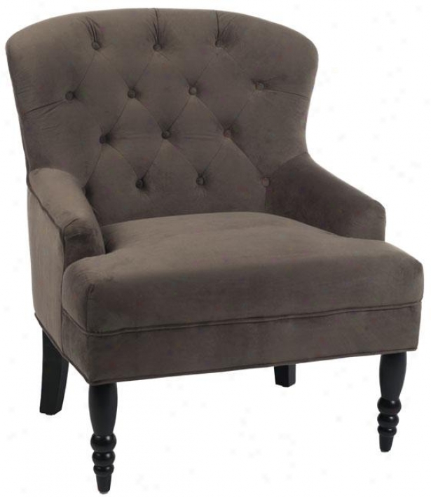 "lainey Tufted Arm Chair - 38""hx30.5""w, Solid Brwn Vlvt"