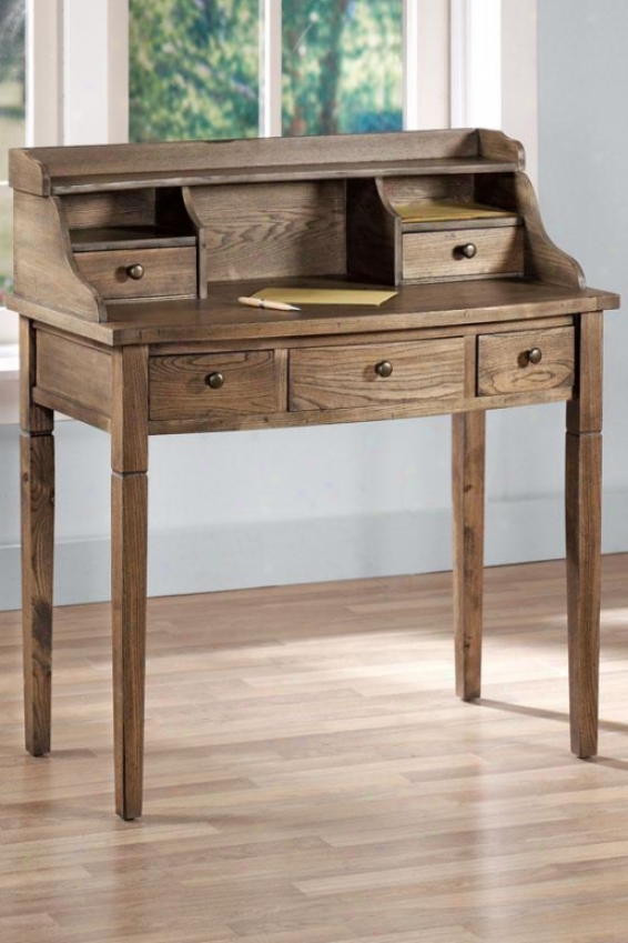 Landon Desk - 5 Drawer, Ivory