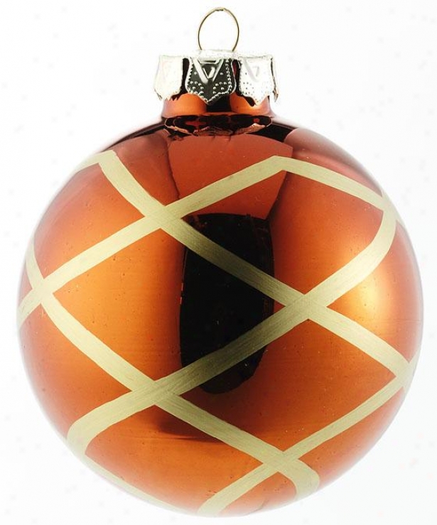 Large Glass Ornament - Set Of 4 - 80mm Gl Ornamnt, Chocolate Brown