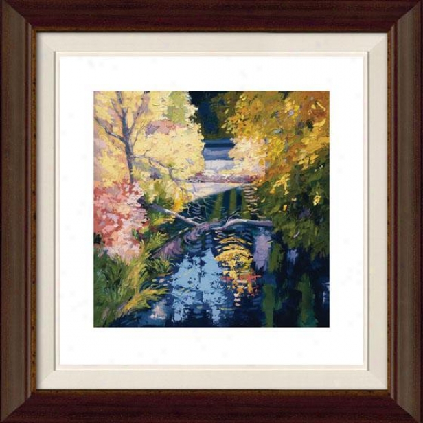 "Slow September Light Framed Wall Art - 32""hx32""w, Flt Atq Wln/gld"