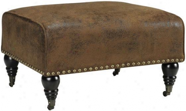 "lauren Ottoman - 15""hx28""w, Brown"