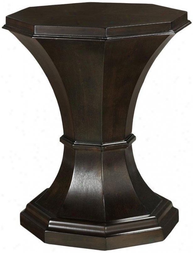 "lauren Pedestal Taable - 19.5""dx24""h, Coffee Brown"