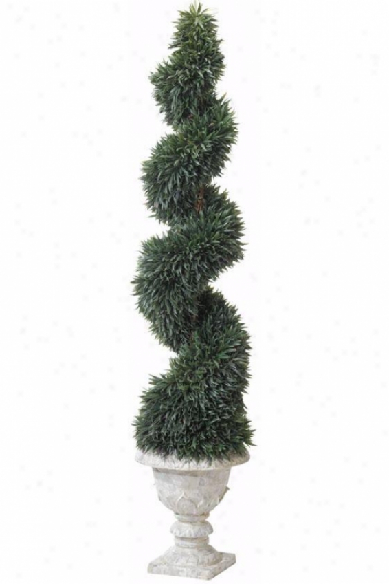 "lavender Spiral Topiary In Resin Urn - 72""h, Resin Urn Base"