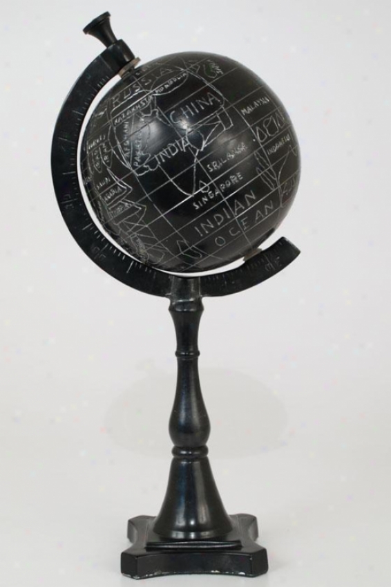 "le Monce Globe - 17""hx6""round, Black"