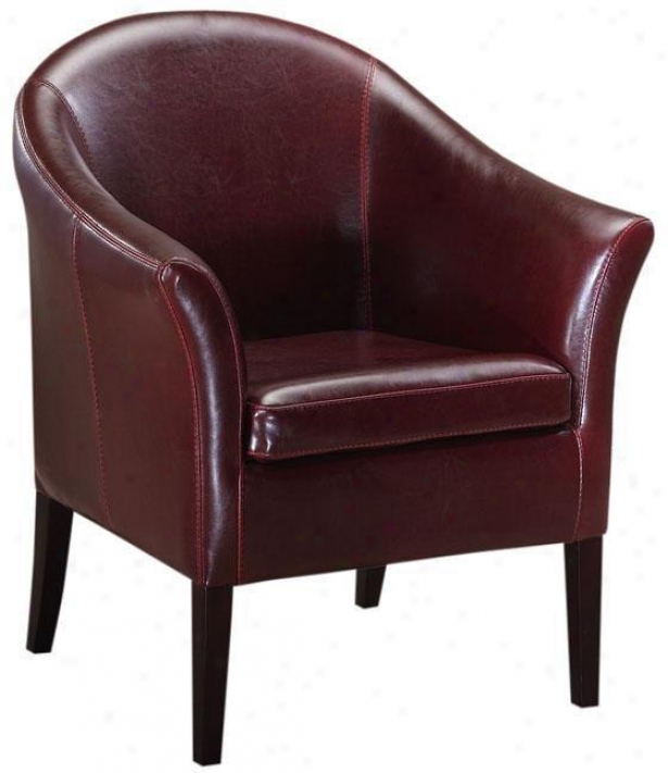 Leather Monte Carlo Club Chair - Standard, Burgundy