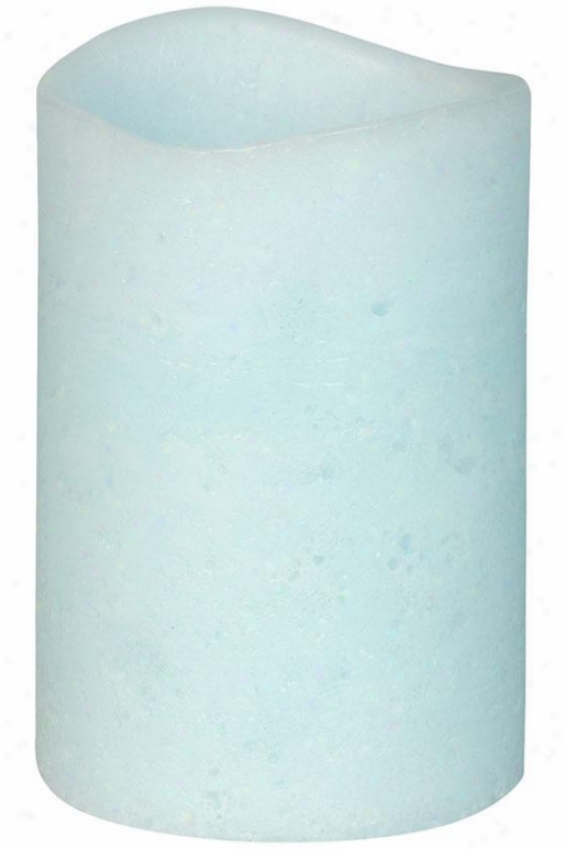 "led Candle With Timer - 4""x6", Blue"