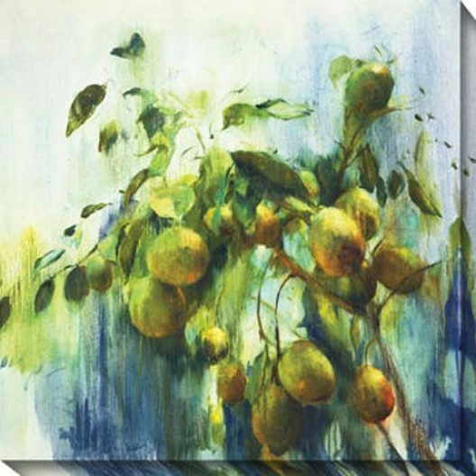 "lemons Canvas Wall Art - 40""hx40""w, Green"