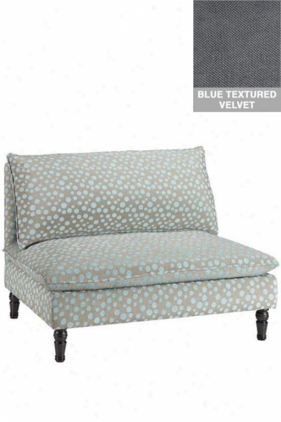 "lily Love Seat - 35.5""hx45""w, Txtd Vlvt Blue"