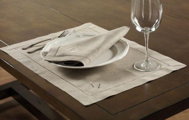 Linen Placemats - Set Of 6 - No Monogram, Ivory