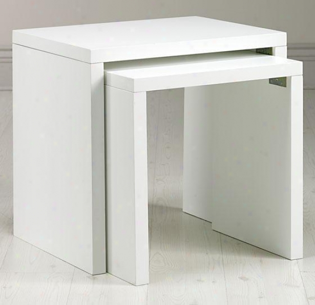 Loft Accenr Nesting Tables - Solid, White