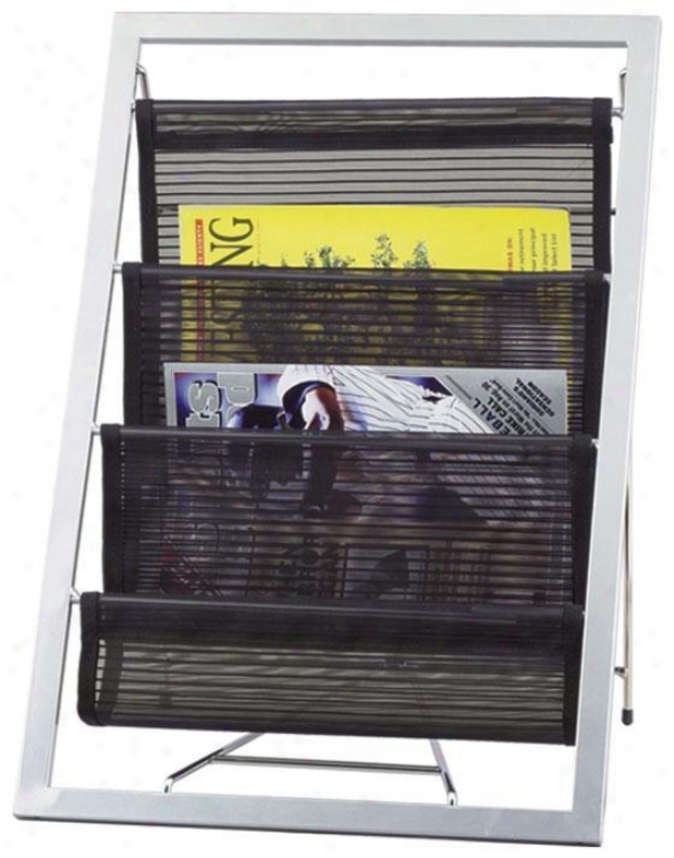 "loft Magazine Rack - 13""dx20""h, Silver"