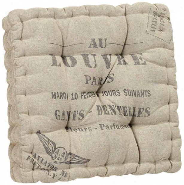 "louvre Square Cushion - 13"" Square, Ivory"