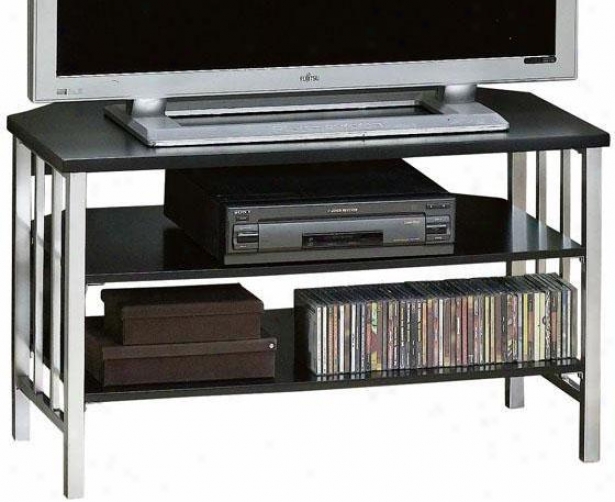 "lucent Corner Tv Stand - 40""w, Pewter/black Wd"