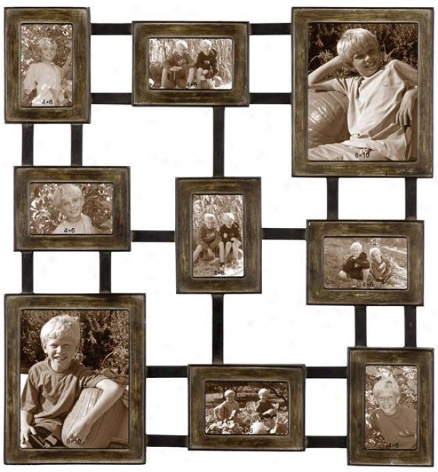 "lucho Photo Collage - 31""hx29""w, Burnished"