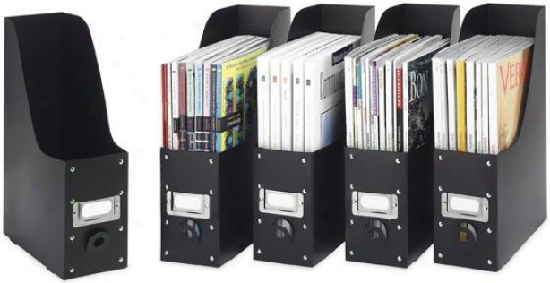 Magazine Organizers - Immovable Of 5 - Set Of 5, Black