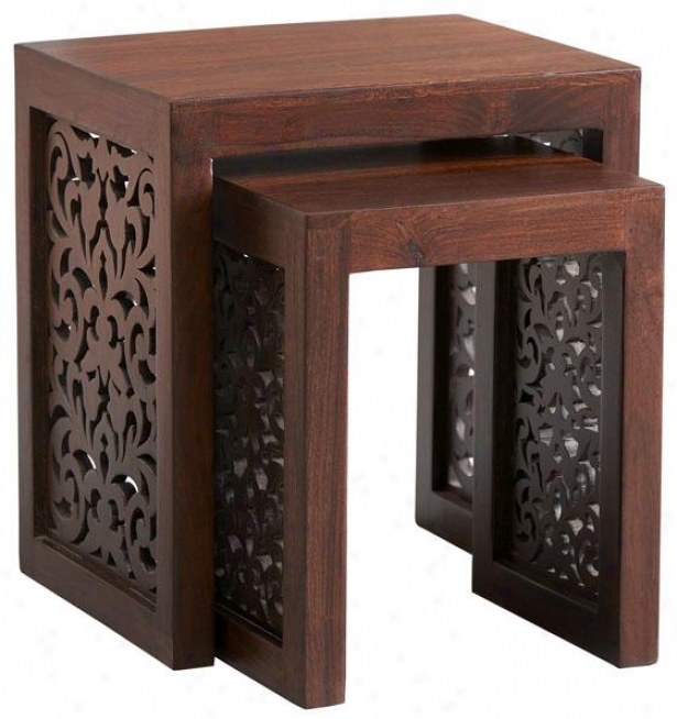 Maharaja Accent Nesting Tables - Nesting Tbks/2, Brown Wood