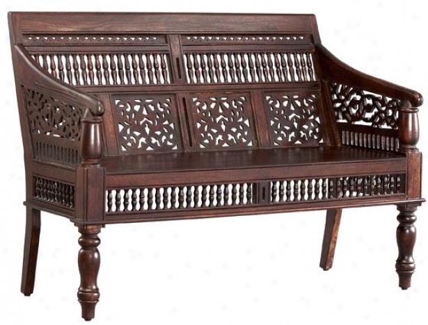 "mahqraja Settee - 34""hx41.5""x22""d, Brown Wood"