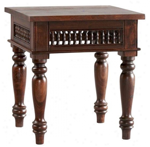 "maharaja Side End Table - 24""wx21""wx21""d, Brown Wood"