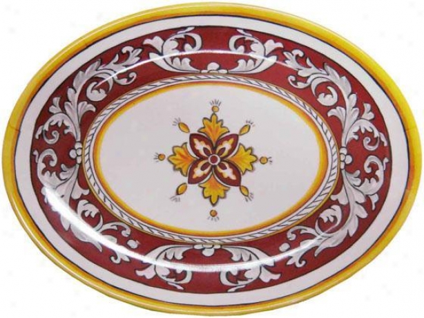 "malaga Platter - 16""d, Red"