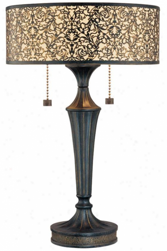 "malia Collection 2-light Bronze Table Lamp - 28""h X 18""w, Bronze"