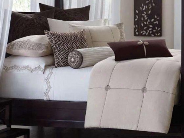 Mantra Ii Comforter Set - Queen 9pc Regulate, Ivory