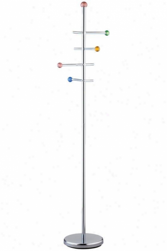 "marbles Coat Rack - 68""hx17""w, Chrome/multi"