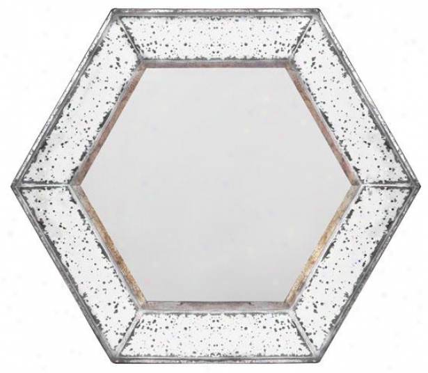 "marilyn Hexagon Mirror - Hexagon 21""x21"", Antiqued Mirror"