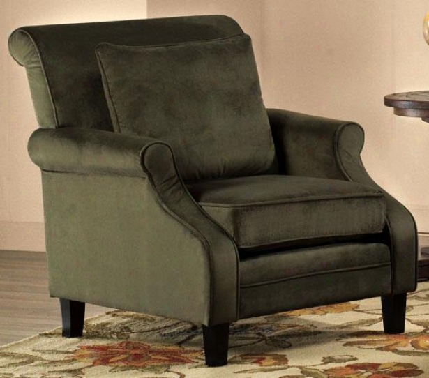 "martine Arm Chair - 37.5""hx35.5""w, Sld Vlvt Olv Gr"