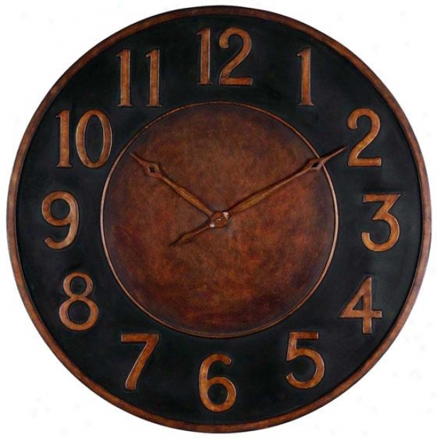 "matera Wall Clock - 36 X 36 X 1.25"", Gldn Brz/black"