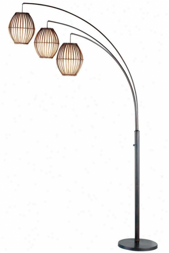 Maui Arc Floor Lamp - 82hx12.5wx45d, Bronze