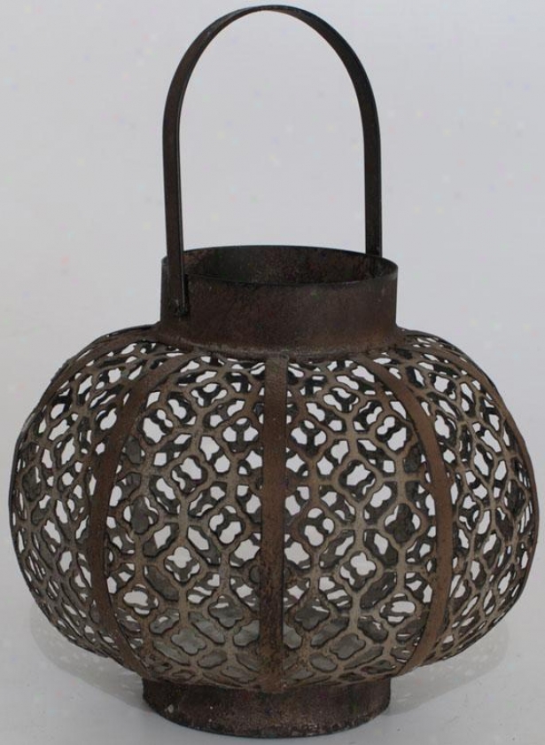 "maya Lantern - 13""hx9""round, Pumpkin"