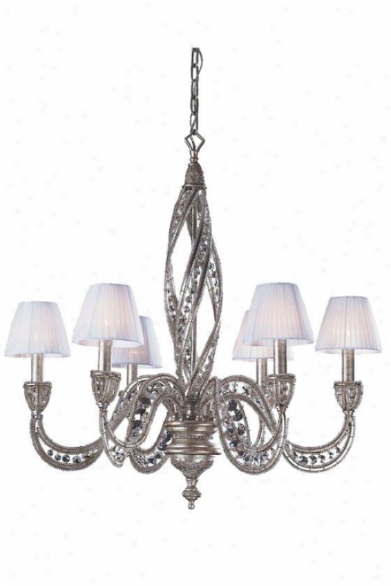 Medici 6-light Chandelier - 6-light, Sunset Silver