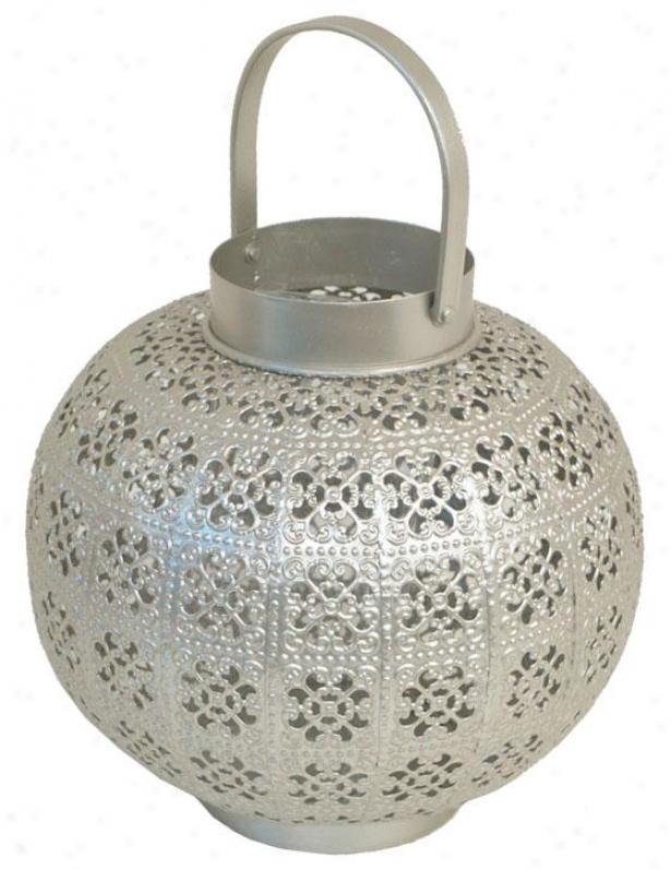 "meena Metal Candleholder - 12""h X 8.5""d, Soft and clear "