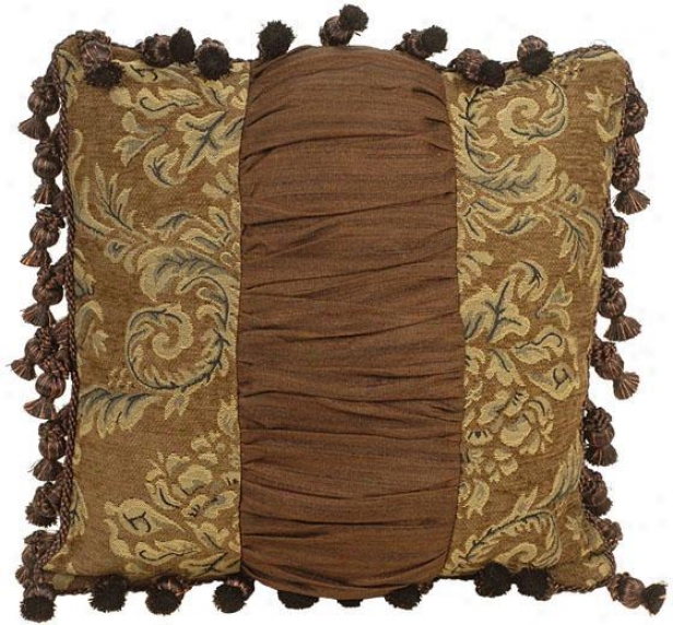 "melanie Pillow - 18"" Square, Brown"