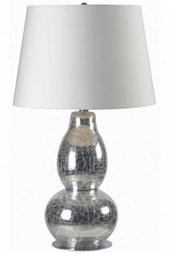 "mercu5io Table Lamp - 28""hx15""w, Chrm Crckld Gls"