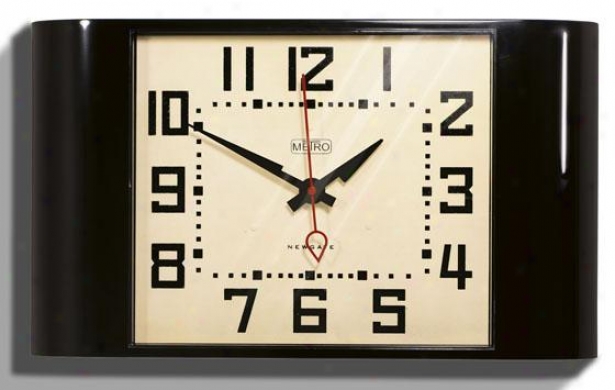 "metro Wall Clock - 10h X 17.5wx3""d, Black"