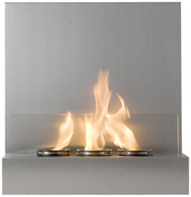 "metro Wall Mount Fireplace - 22""hx21""w, Grey Steel"