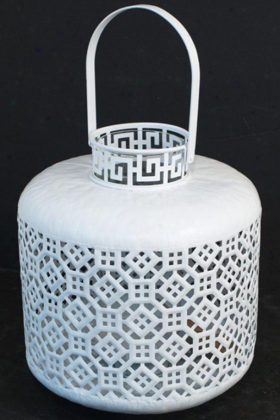 "mia Lantern - 13""hx11""round, White"