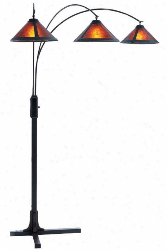 "mica 3-light Arc Floor Lamp - 87""h, Bronze"