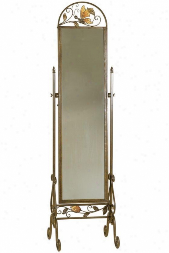 "milton Full Length Mirror On Stand - 71.5""hx19""w, Aged Gold"
