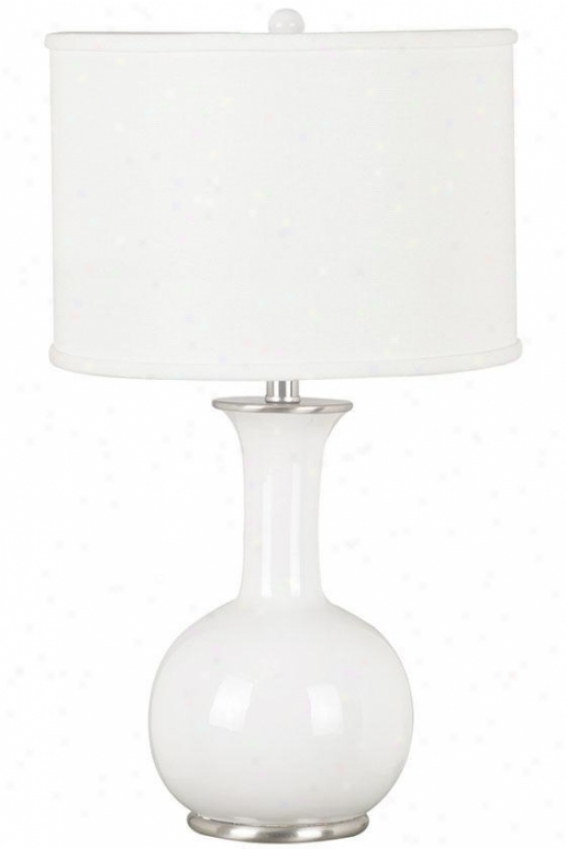 Mimic Table Lamp - Pure Drum Fbrc, Gloss White