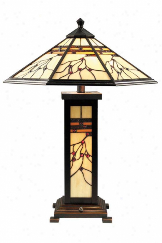 "mission Hills Table Lamp - 25h X 18""d, Antq Goldn Sand"