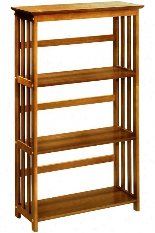 "mission-style 29""w 3-shelf Bookshelf - Three-shelf, Beige"