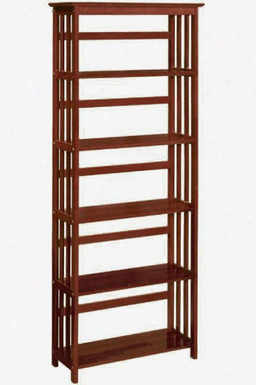 "mission-style 29""w 5-shelf Bookshelf - Five-shelf, Brown Forest"