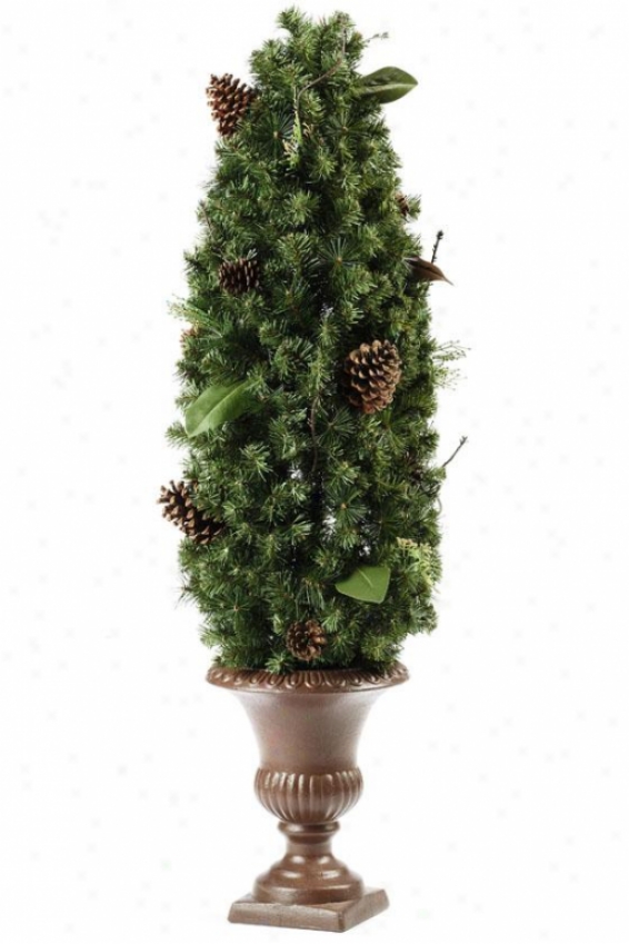"mixed Greens And Pinecone 48""h Topiary - 4 Feet, Clear"