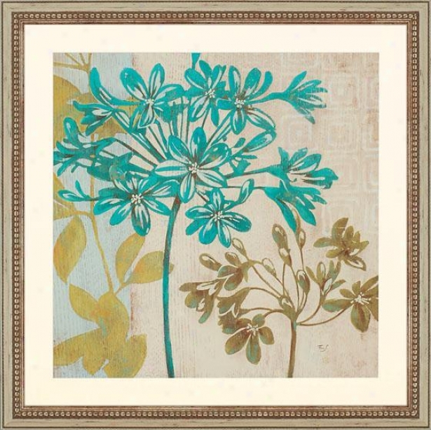 "modern Agapanthus - 26"" Square, Blue"