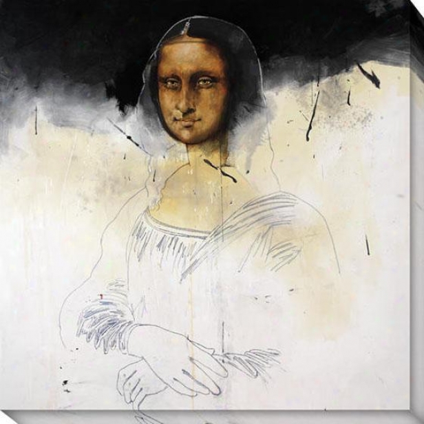 "mona Black Canvas Wall Art - 40""hx40""w, Murky"