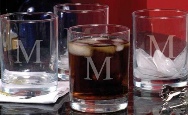 Monogram Doublr Old Fashioned Glasses - Set Of 4 - 14oz, O