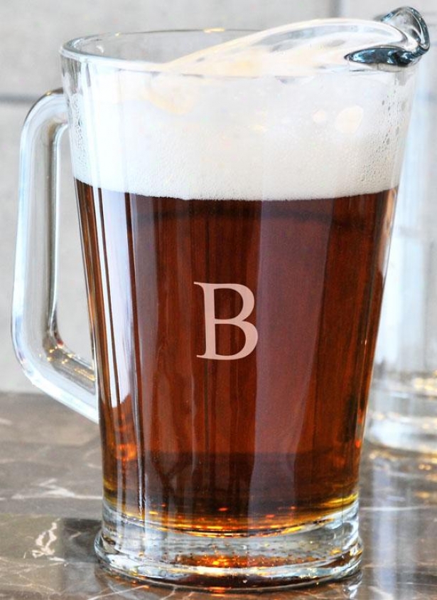 Monogram Glass Pitcher - 60 Oz, F