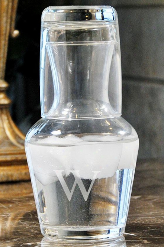 Monogram Water Carafe Set - 16.5 Oz, C